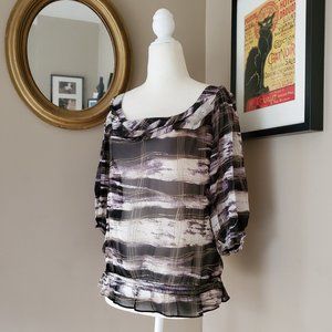 Ted Baker London Silk Short Sleeve Blouse Size 2